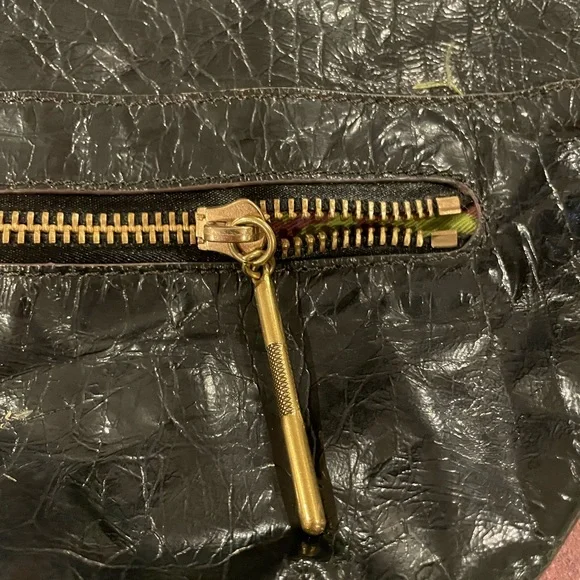 orYANY Lucy crocodile Black patent leather embossed hobo bag. - Picture 14 of 16